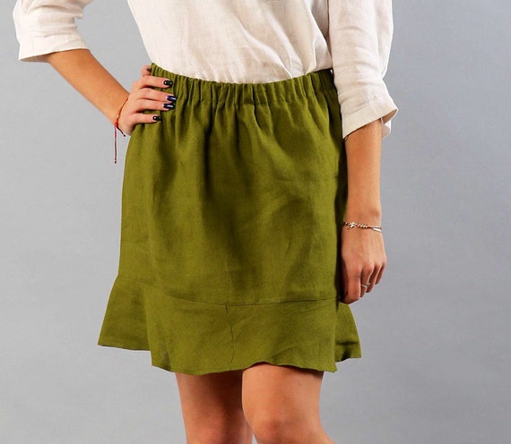 Olive green skirts etsy cheap