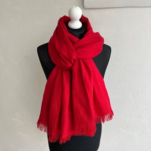 Linen scarf, oversized scarf, big wrap scarves, softened linen scarf, fringed linen scarf, large scarf, Gift Idea, accessories