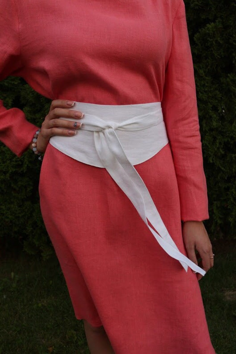 Linen Obi Belt Linen Dress Belt Linen Accessory Handmade Etsy