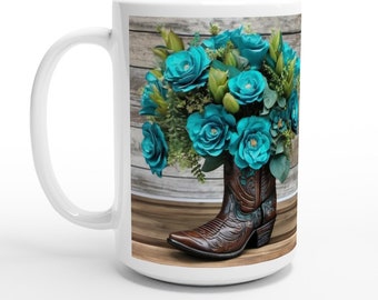 Teal Boots  Ceramic Mug