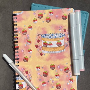 Tasty Chocolate Strawberries squish inspired + Cake Spiral Notebook - Ruled Line