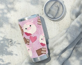 Süßes Pink Kuh Squish inspiriert + Leckereien Vagabond 20 Unzen Becher