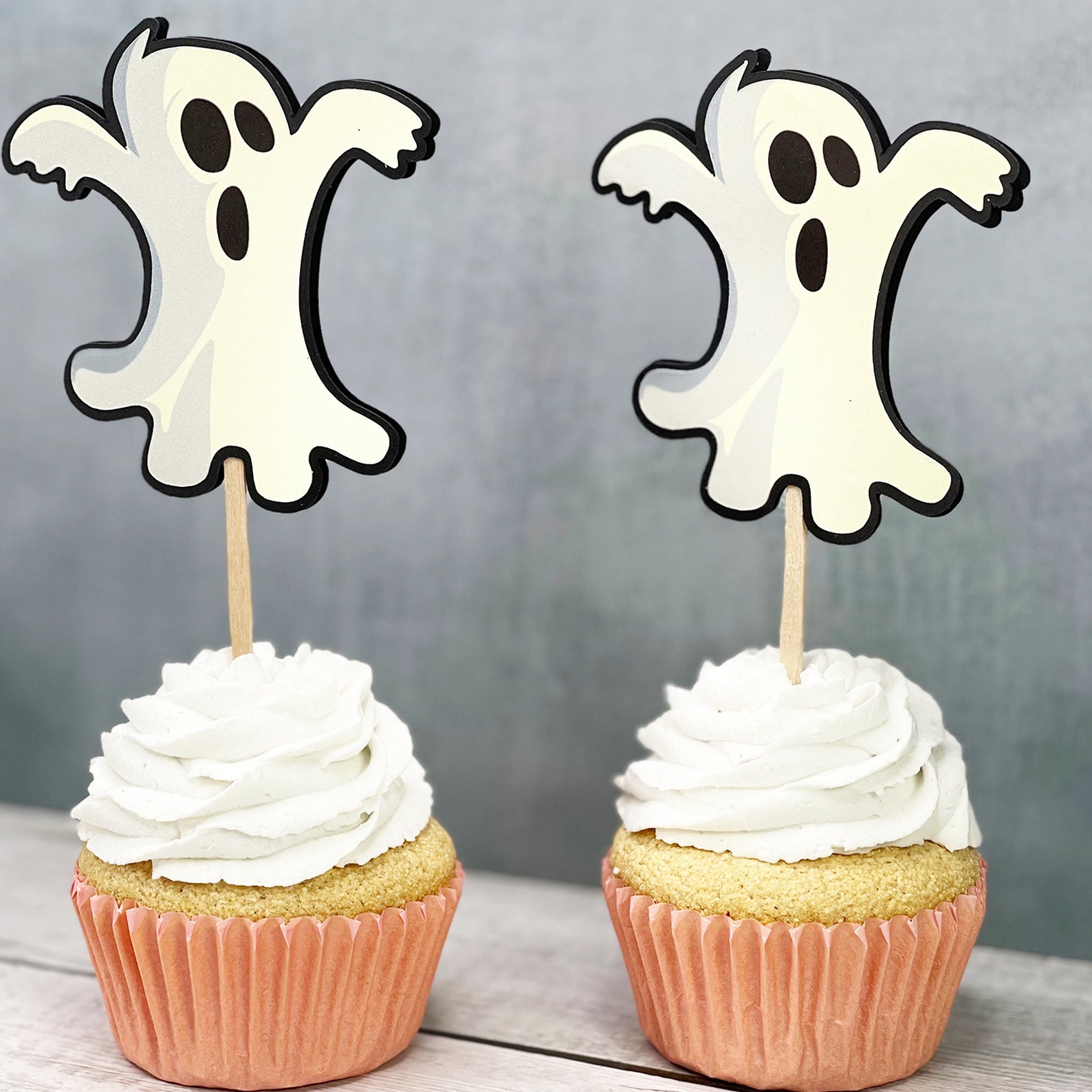 Set of 12 Halloween Cupcake Toppers, Spooky Ghost Cupcake Topper, Jack ...