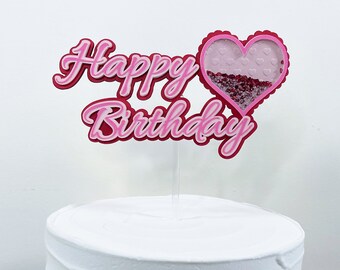 Adorno para tarta de cumpleaños de San Valentín, fiesta temática de San Valentín, decoración para fiesta de San Valentín, decoración para fiesta de cumpleaños