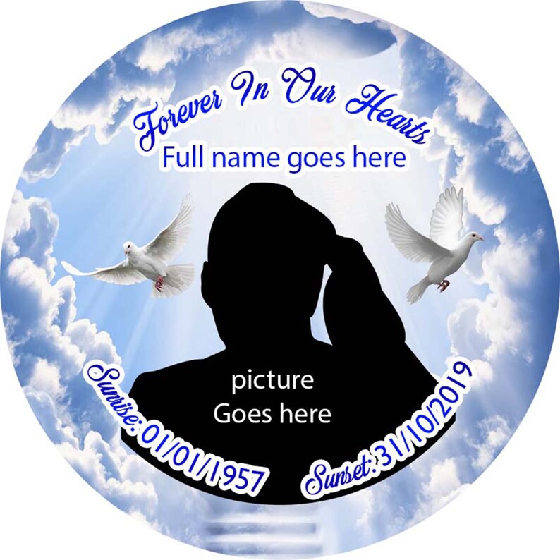 Funeral badge Template Etsy