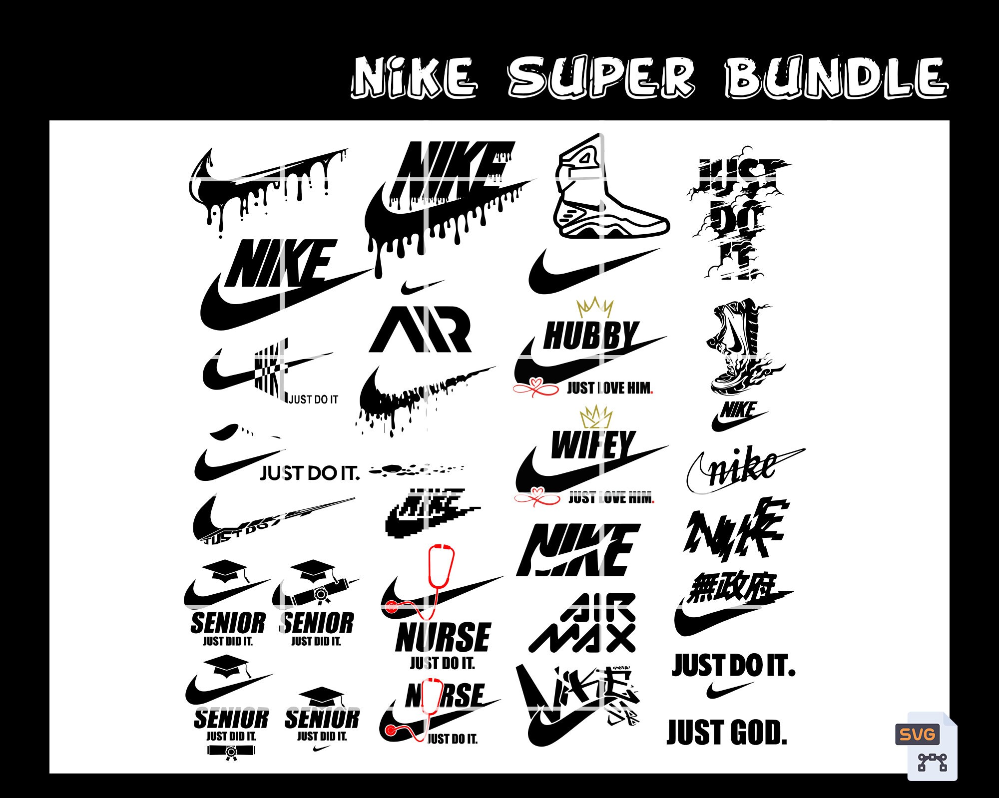 Download Nike Svg Super Bundle Highest Quality Etsy