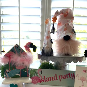 Pink Flamingo !!!*Tiered Tray *Summer Decor*LimeDecor*FarmhouseDecor*KitchenDecor*BeachDecor