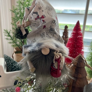 Christmas Gnome with a Lantern *HandmadeGnome*WinterGnome*WinterDecor*HolidayGnome*HolidayDecor*ChristmasDecor*SnowmanGnome*SnowmanDecor*