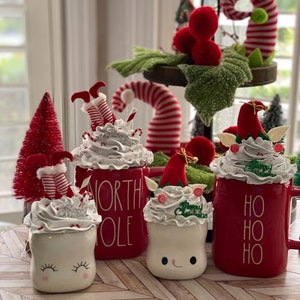 Christmas Rae Dunn Inspired Toppers*TieredTrayDecor*MarshmallowMug*MarshmallowTopper*HolidayDecor*WhippedToppers*FauxWhip*ElfsDecor*Candy*