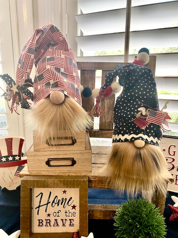 Forth of July Gnomes* SummerDecor*HandmadeGnome*IndependenceDay*USAflag*TraditionalGnome*