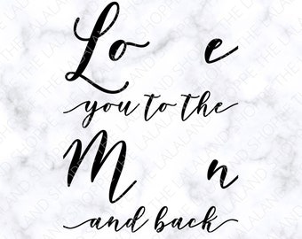 Love you to the Moon Back SVG Baby Foot Hand Print Nursery Sign Baby Shower Gift Baby Feet Keepsake DIY Mother’s Day Gift Printable Instant