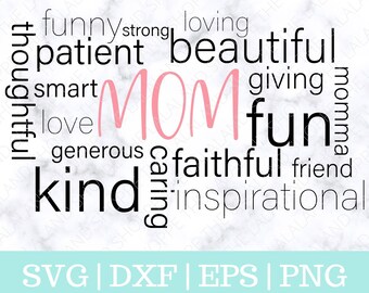 Mamá Svg, Día de la Madre Svg, Mamá con palabras svg, Mamá camiseta svg, Diseño de camiseta svg, Camisa mamá svg, Madre Svg, Archivo de corte Cricut