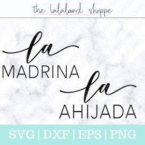 La Madrina and La Ahijada SVG, The Godmother, Baptism Svg, Christening svg, La Madrina duo set, gift set svg, Cricut cut file