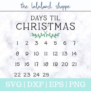 Christmas SVG Christmas Countdown Svg Christmas Day - Etsy