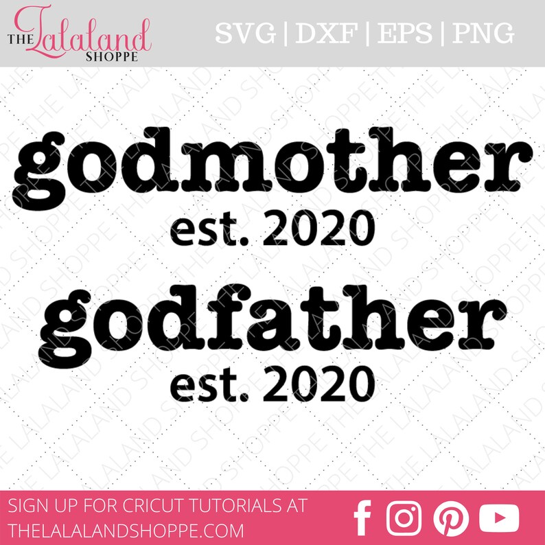 Godmother svg Godfather svg Established 2020 SVG Baptism ...