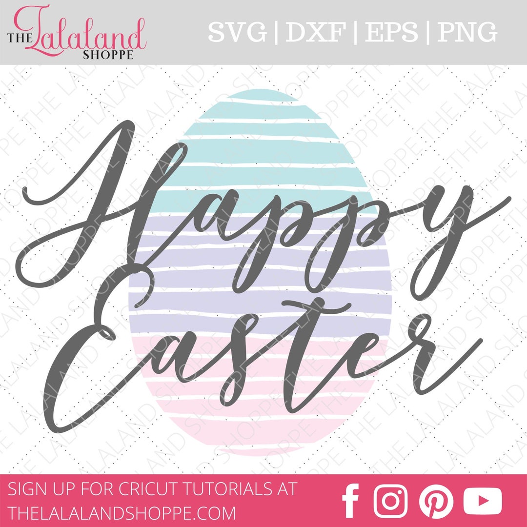 Happy Easter SVG, Easter Egg Svg, Easter Svg, Pastel Ombre Stripe ...