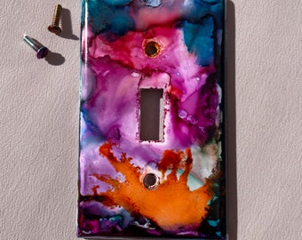 Outlet Cover - Custom Abstract Ink Hand-Painted Light Switch Cover Room Decor