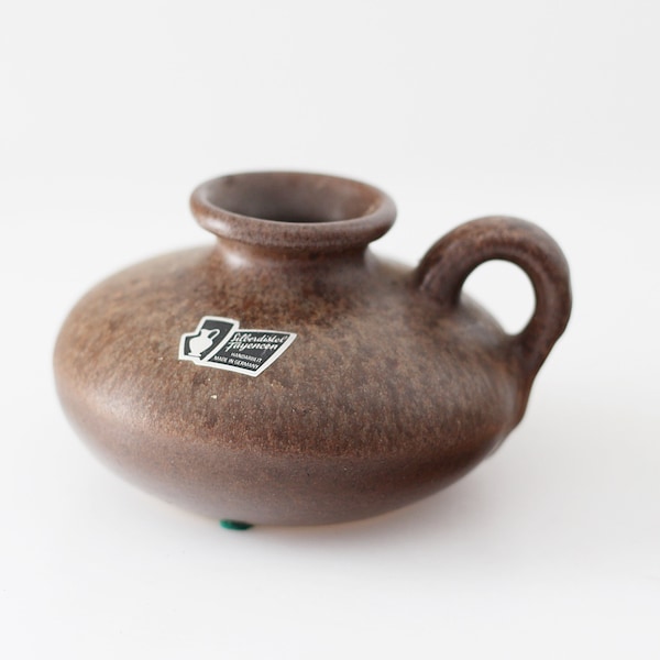 Silberdistel Fayencen: Vase mit Griff, Deutsche Keramik, WGP, WEst GErman Pottery, Henkelvase, krug
