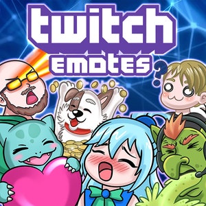 Custom Twitch Emotes Discord custom cute Emotes Emoji Youtube Facebook Stream Personalized Twitch Sub Badge Commission Emote