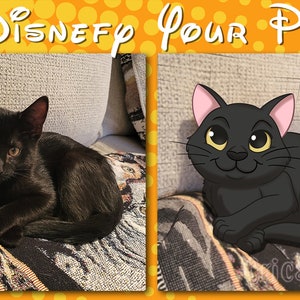 Animal de compagnie Disney personnalisé, portrait d'animal de compagnie Disney, dessin animé d'animal de compagnie à partir d'une photo, chien Disney, chat Disney, dessin d'animal de compagnie, dessin animé d'animal de compagnie personnalisé, disneyfy votre animal de compagnie