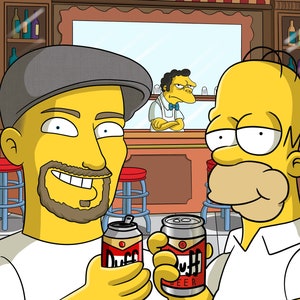 Retrato amarillo, hombros arriba. Simpsonize Me, Custom Simpsons Portrait, Cartoon portrait, you as Custom Yellow Character para amigos de la familia