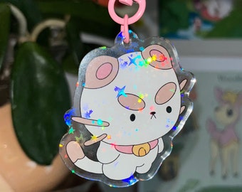 Chunky Cat Double-Sided Holographic Acrylic Keychain