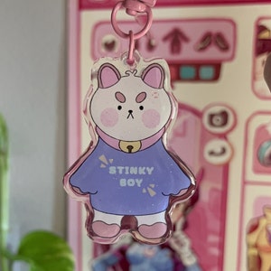 Chunky Cat Glitter Keychain