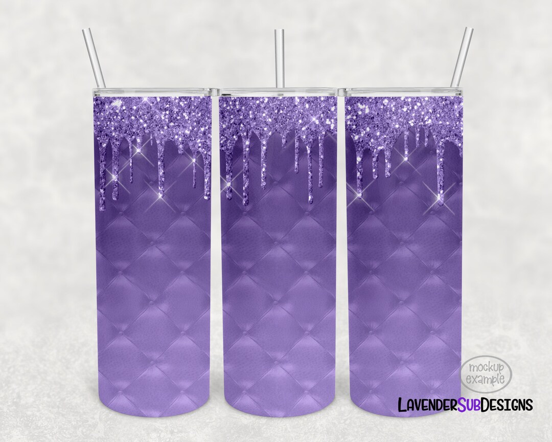 Purple Ombre and Purple Glitter Drip 20 Oz Skinny Tumbler SUBLIMATION ...