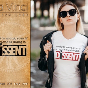 Ruth Bader Ginsburg | Dissent | Notorious RBG | SVG | DXF + more | Digital Downloadable file