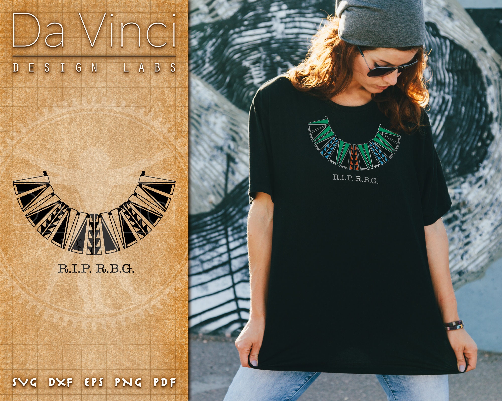 Ruth Bader Ginsburg Notorische RBG Jabot SVG DXF mehr Digitale Datei