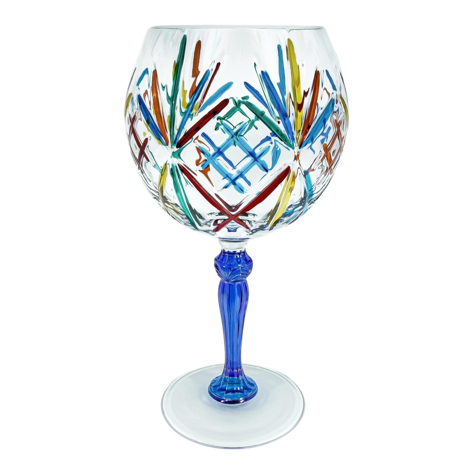 6個セット 大型ムラーノジングラス ハンドメイド ペイント マルチ 21