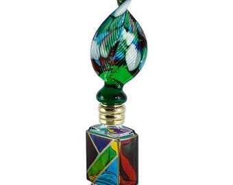 Venetian - Millefiori Art Glass Perfume Bottle - Murano Glass