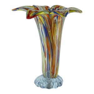 Murano Glass Vase Multi Handmade Millefiori 16cm High
