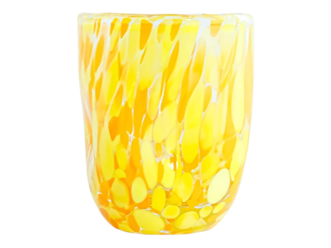 MURANO GLASS ムラノ ミルフィオリ イエロー グラス ヴェネチア ムラーノガラスショットイエローオレンジミルフィオリヴェネツィア
