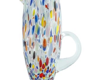 Murano Glass Water Jug Pitcher Multi Coloured 24cm