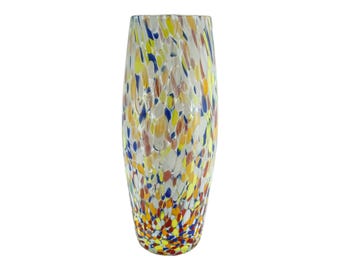ムラーノガラスの花瓶キャンドルホルダー グリーンとマルチカラー