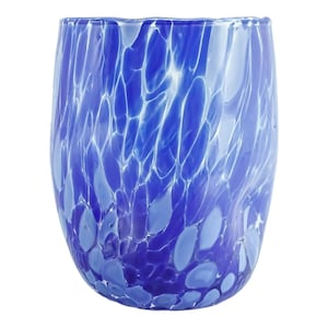 Murano Glass Drinking Art Tumbler Blue Handmade Venice Italy Millefiori Hand Blown