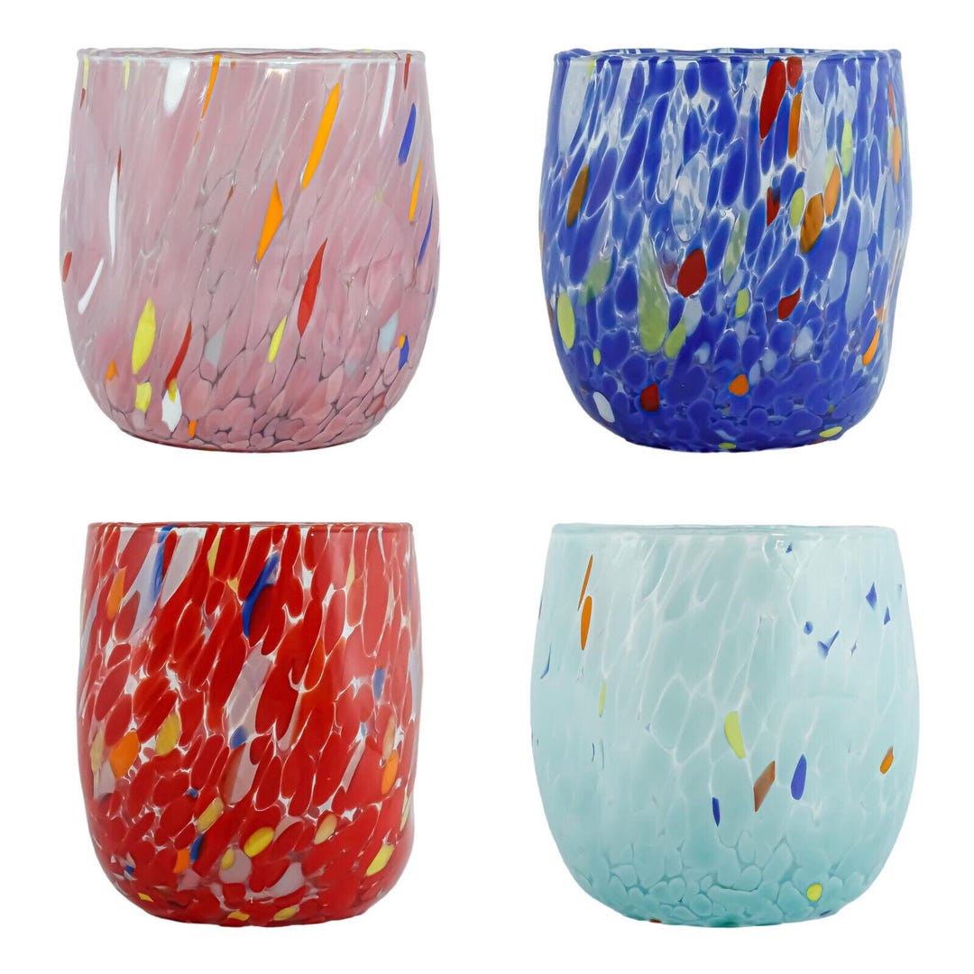 ムラーノガラスタンブラーセット：ミルフィオリ・ベネチアンアート