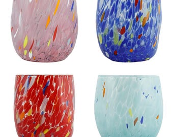 ムラーノガラスタンブラーセット：ミルフィオリ・ベネチアンアート