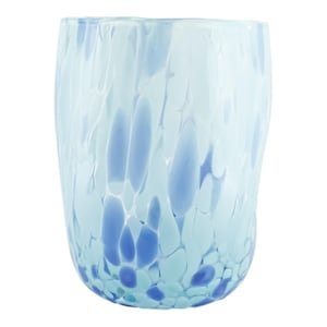Murano Glass Drinking Art Tumbler Light Blue Handmade Venice Italy Millefiori Hand Blown