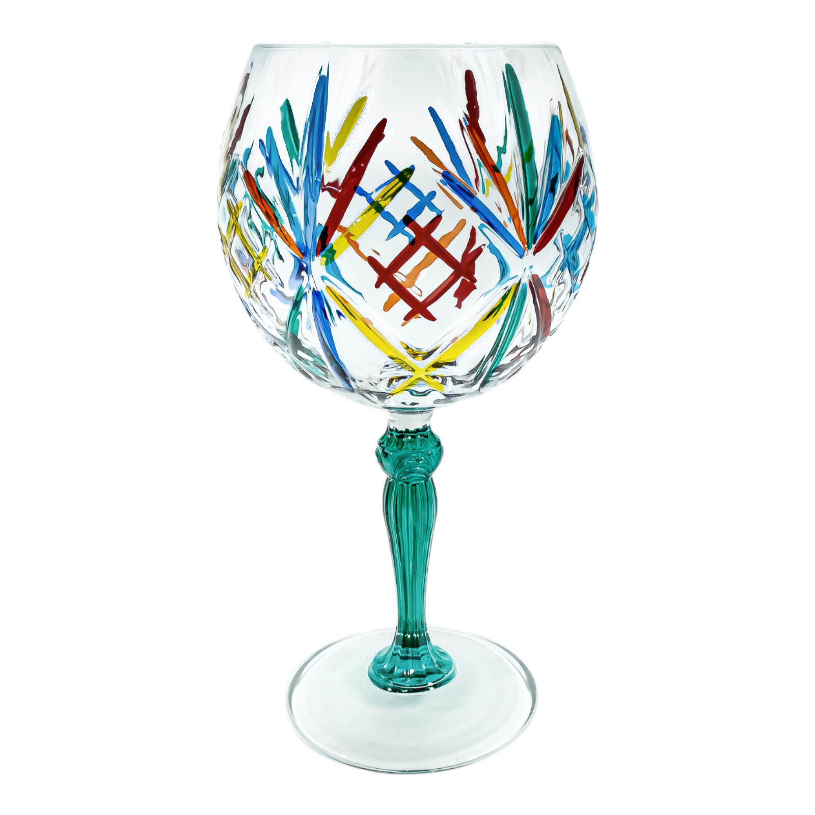 6個セット 大型ムラーノジングラス ハンドメイド ペイント マルチ 21