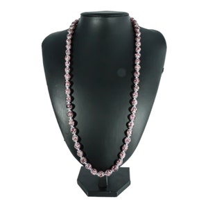 Murano Glass Necklace Purple Speckled 59 Beads Venice 60cm Italy Jewellery Christmas Birthday