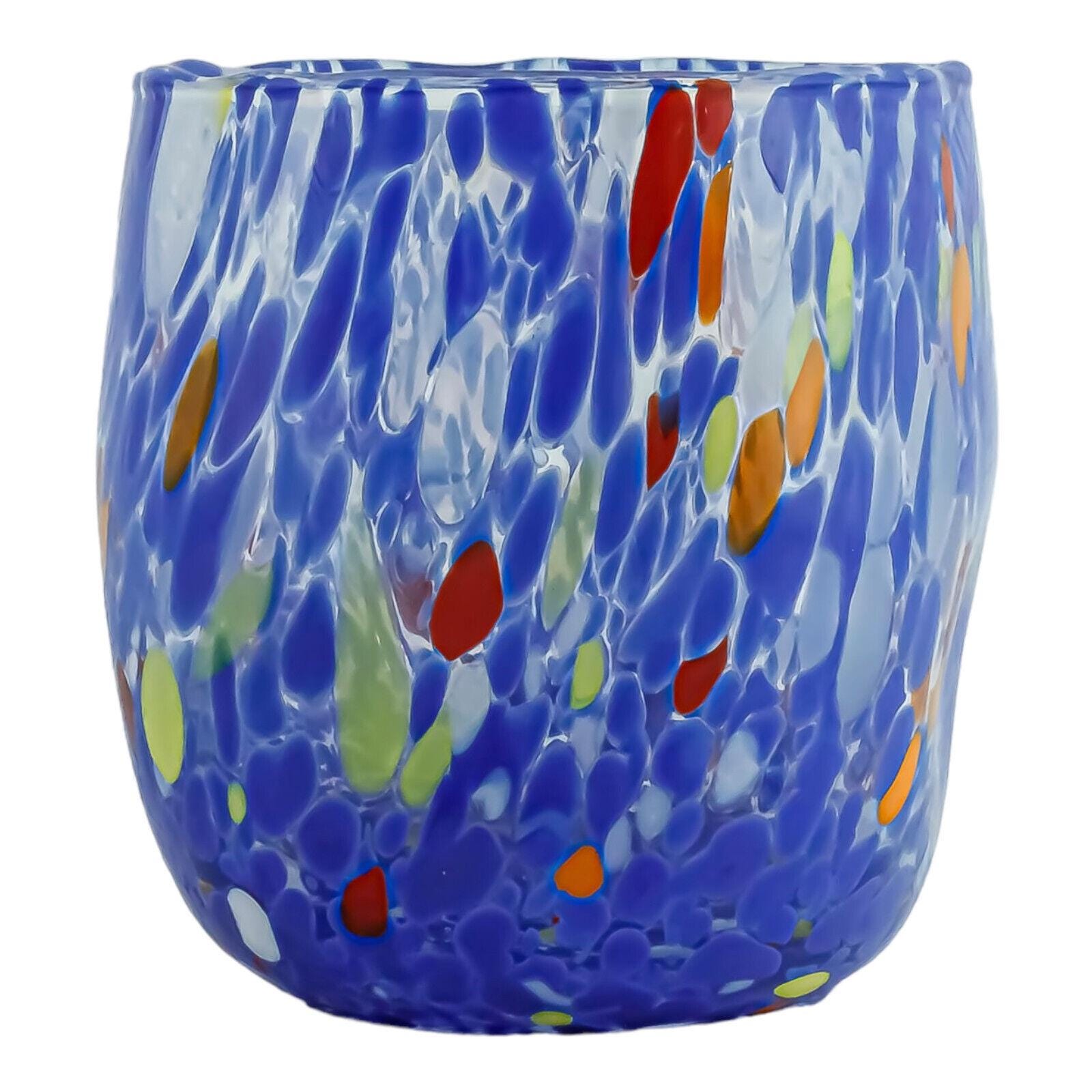 GlassOfVenice Murano Glass Millefiori Blu Ciondolo per Donne Fatte a Mano 2-1/4 Pollici nel Design Millefiori a Mosaico in Vetro Murano a Venezia