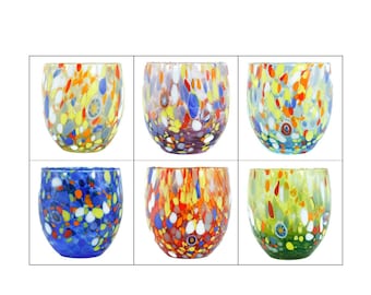 ムラーノガラス香水瓶 マルチカラー レッドリーフ ミルフィオリ 13 cm