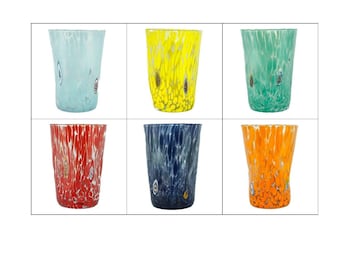 ムラーノガラス香水瓶 マルチカラー レッドリーフ ミルフィオリ 13 cm