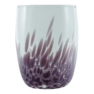 Murano Clear Glass Drinking Tumbler Purple