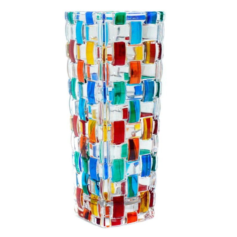 Vase Fazzoletto (Mouchoir) En Verre De Murano - Millefiori Multicolore - Italie - Neuf