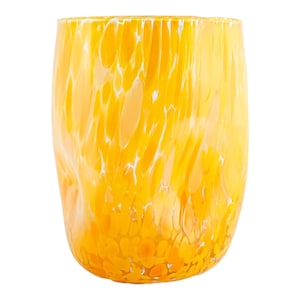Murano Glass Drinking Art Tumbler Orange Handmade Venice Italy Millefiori Hand Blown