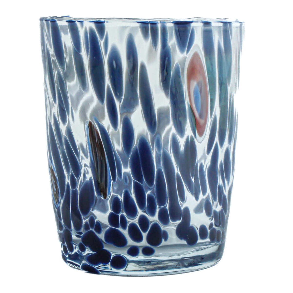 Set of Six 6 Murano Drinking Art Glasses Tumbler Blue Handmade Millefiori - Etsy