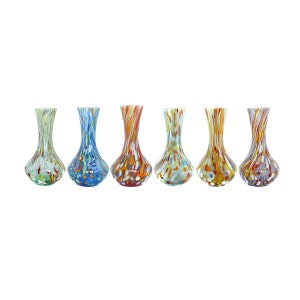 Murano Glass Vase Lilac Red Green Yellow Blue Multi Coloured Handmade Millefiori 19cm High Venice Millefiori